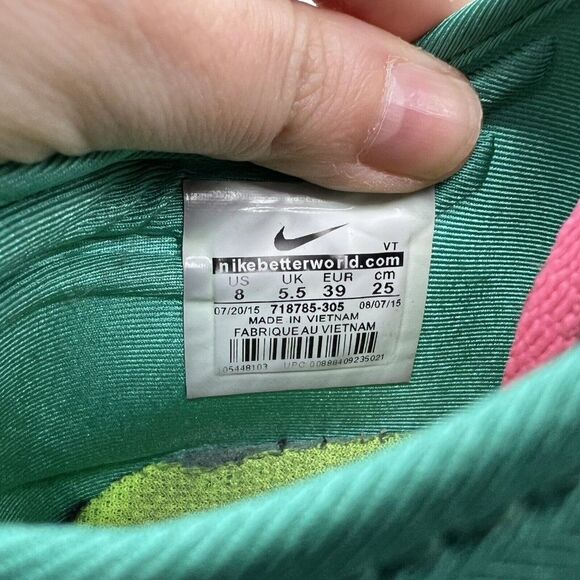 Nike Free 5.0 TR Flyknit Women's Running Shoe 8 Multicolor Green 718785-305 - Picture 5 of 6